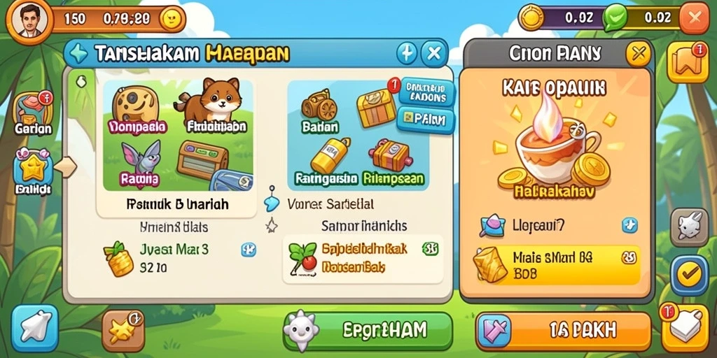 Tangkapan layar menampilkan karakter unik yang dapat dimainkan.