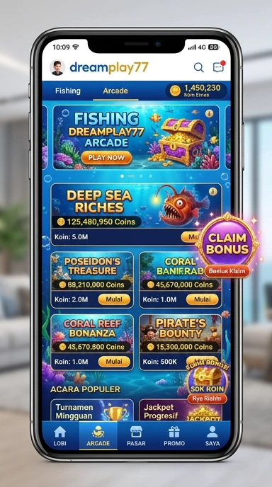 Galeri pratinjau visual dreamplay77 build APK resmi terbaru